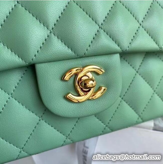 Well Crafted Chanel classic handbag Lambskin & gold Metal A01112 light green