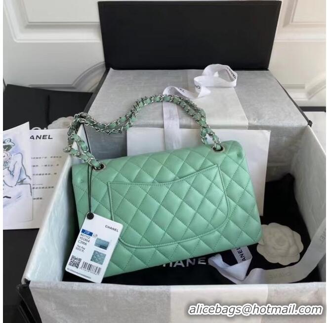 Low Price Chanel classic handbag Lambskin & silver Metal A01112 light green