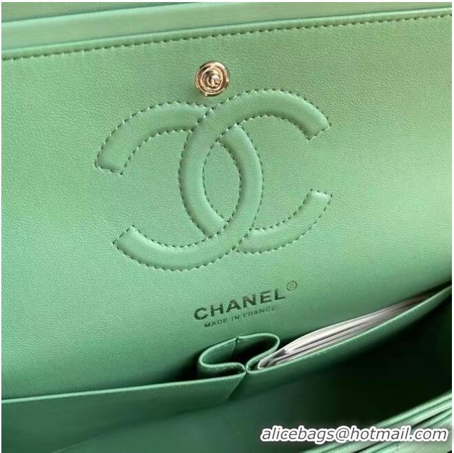 Low Price Chanel classic handbag Lambskin & silver Metal A01112 light green