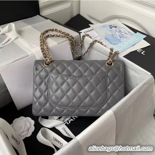 Super Quality Chanel classic handbag Lambskin & gold Metal A01112 dark grey