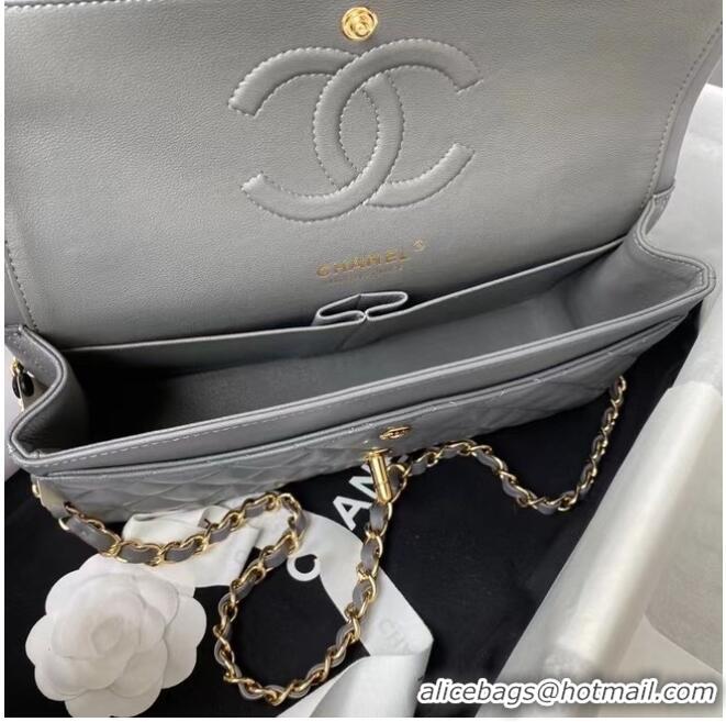 Super Quality Chanel classic handbag Lambskin & gold Metal A01112 dark grey