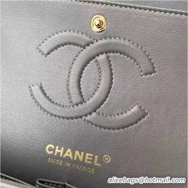 Super Quality Chanel classic handbag Lambskin & gold Metal A01112 dark grey