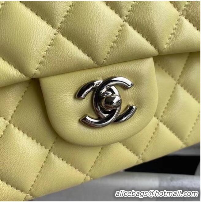 Well Crafted Chanel classic handbag Lambskin & silver Metal A01112 yellow