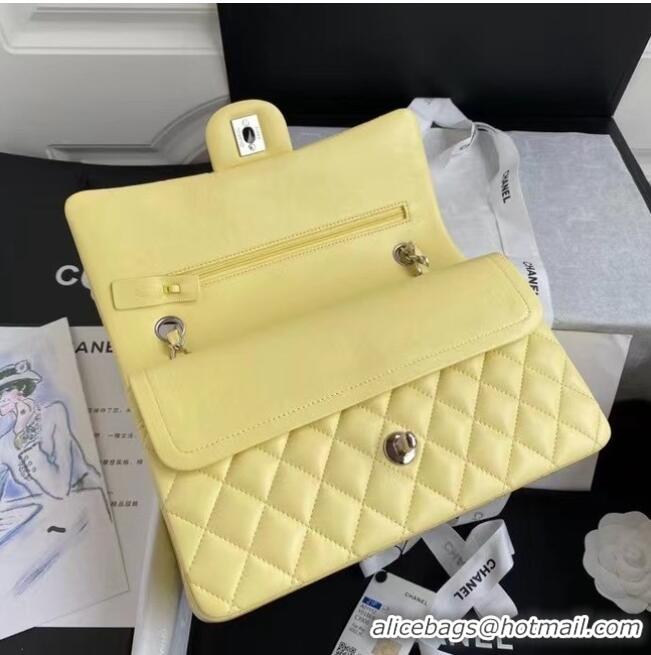 Well Crafted Chanel classic handbag Lambskin & silver Metal A01112 yellow