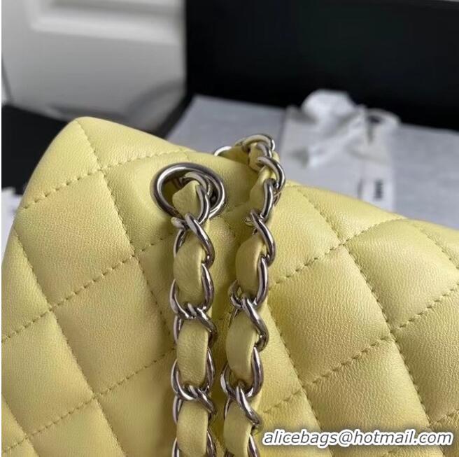 Well Crafted Chanel classic handbag Lambskin & silver Metal A01112 yellow