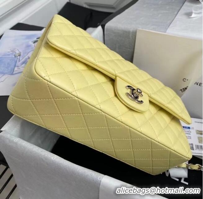 Well Crafted Chanel classic handbag Lambskin & silver Metal A01112 yellow