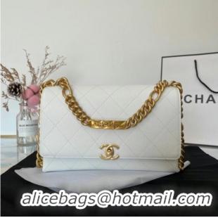 Classic Grade Chanel Flap Shoulder Bag Original leather AS2764 white