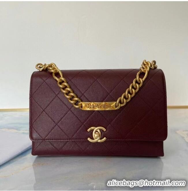 Promotional Chanel Flap Shoulder Bag Original leather AS2764 Wine