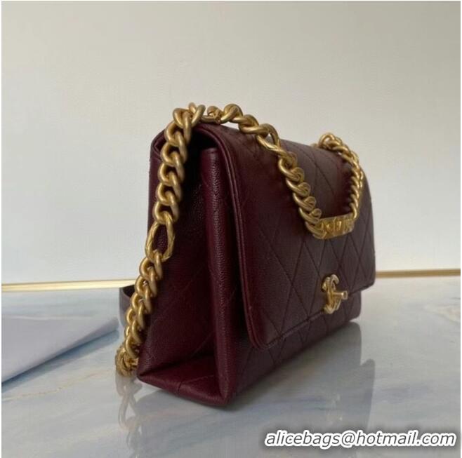 Promotional Chanel Flap Shoulder Bag Original leather AS2764 Wine