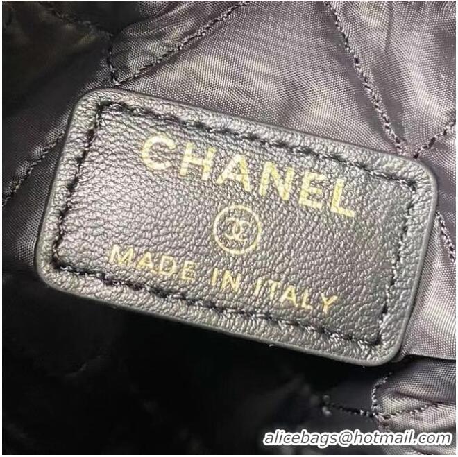 Famous Brand Chanel Drawstring Bag Lambskin & Gold Metal AP2257 black