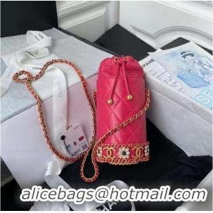 Buy Classic Chanel Drawstring Bag Lambskin & Gold Metal AP2257 Red