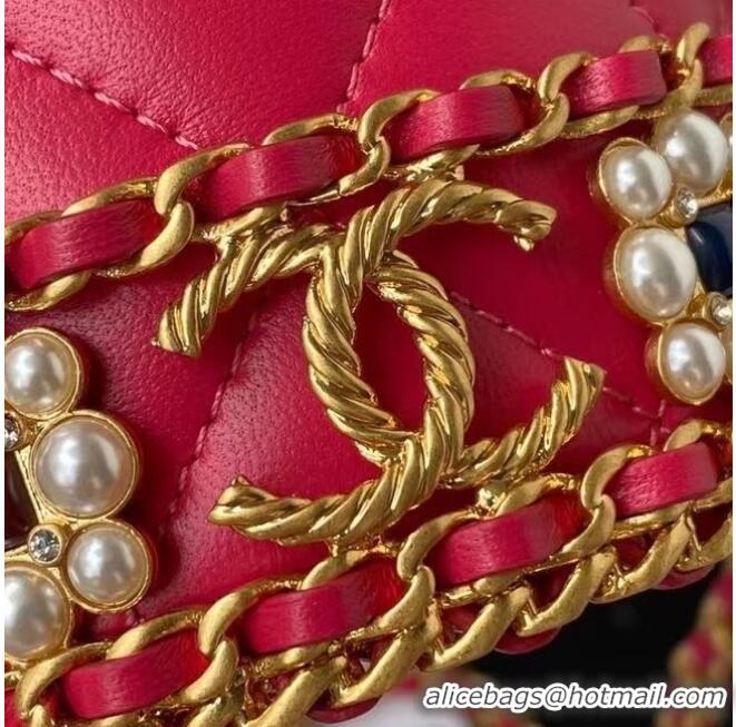 Buy Classic Chanel Drawstring Bag Lambskin & Gold Metal AP2257 Red