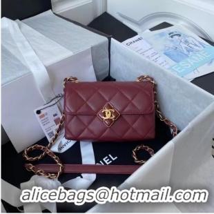 New Style Chanel Flap Shoulder Bag Original leather AS2633 Wine