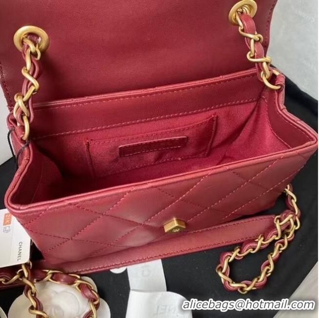 New Style Chanel Flap Shoulder Bag Original leather AS2633 Wine