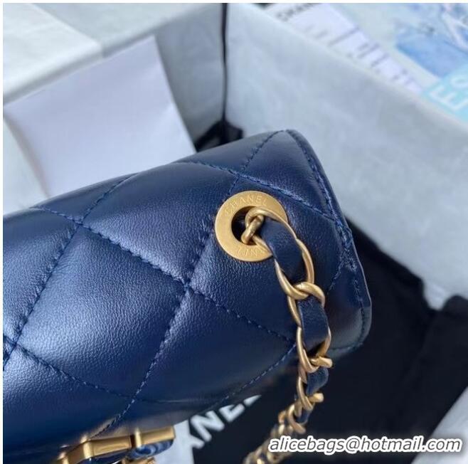 Buy Inexpensive Chanel Flap Shoulder Bag Original leather AS2633 blue