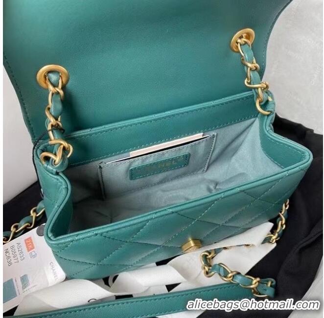 Reasonable Price Chanel Flap Shoulder Bag Original leather AS2633 green