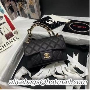 Spot Bulk Chanel Flap Shoulder Bag Grained Calfskin AS9960 black