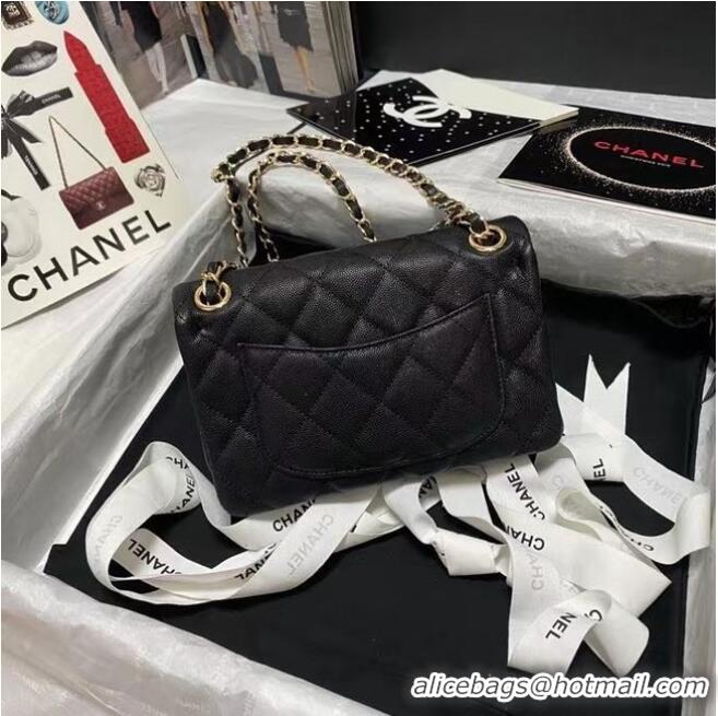 Spot Bulk Chanel Flap Shoulder Bag Grained Calfskin AS9960 black