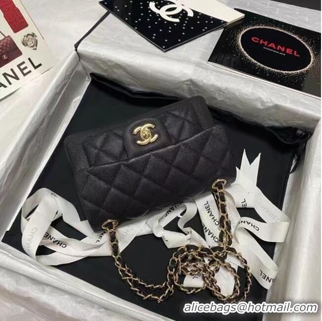 Spot Bulk Chanel Flap Shoulder Bag Grained Calfskin AS9960 black