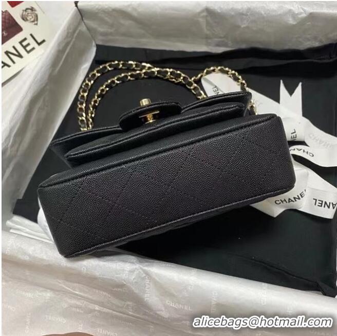 Spot Bulk Chanel Flap Shoulder Bag Grained Calfskin AS9960 black