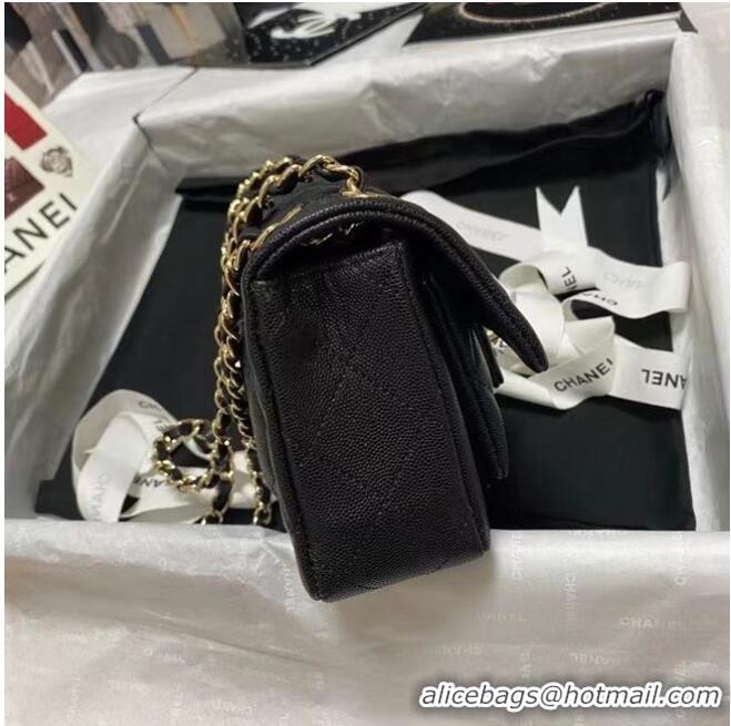 Spot Bulk Chanel Flap Shoulder Bag Grained Calfskin AS9960 black