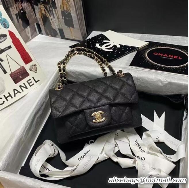 Spot Bulk Chanel Flap Shoulder Bag Grained Calfskin AS9960 black