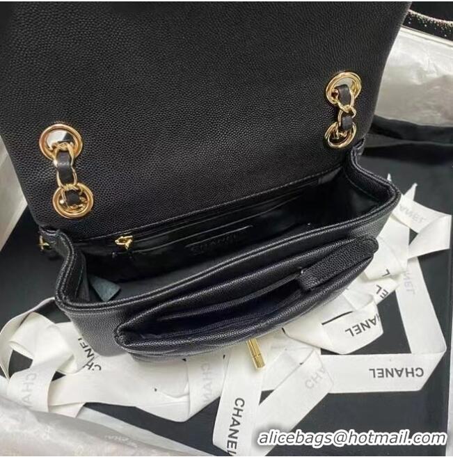 Spot Bulk Chanel Flap Shoulder Bag Grained Calfskin AS9960 black