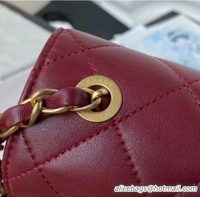 Famous Brand Chanel Flap Shoulder Bag Original leather AS2634 Wine