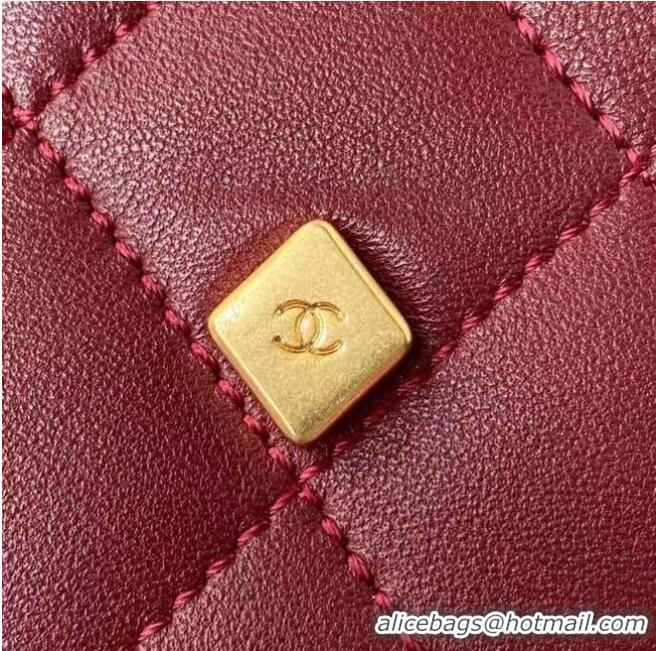 Famous Brand Chanel Flap Shoulder Bag Original leather AS2634 Wine