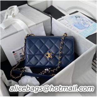 Unique Style Chanel Flap Shoulder Bag Original leather AS2634 blue