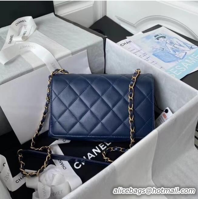 Unique Style Chanel Flap Shoulder Bag Original leather AS2634 blue