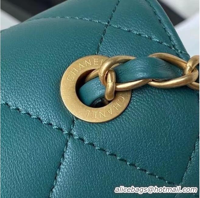 Famous Brand Chanel Flap Shoulder Bag Original leather AS2634 green