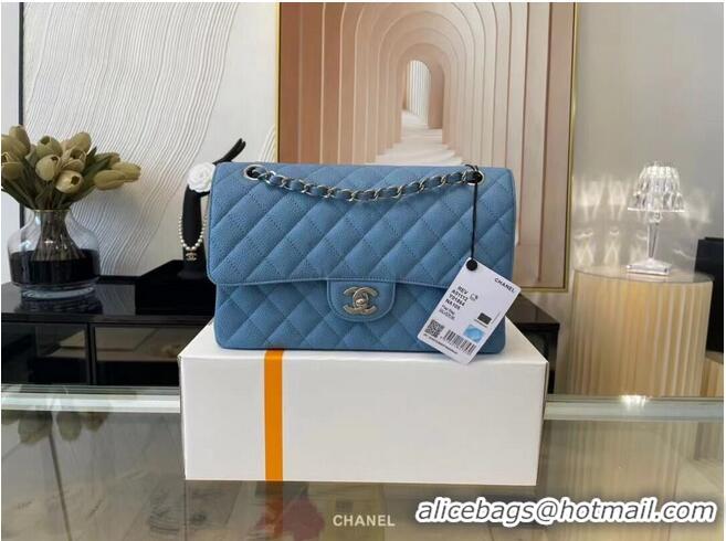 Buy Inexpensive Chanel Classic Handbag Caviar Leather & Gold Metal A01112 Blue