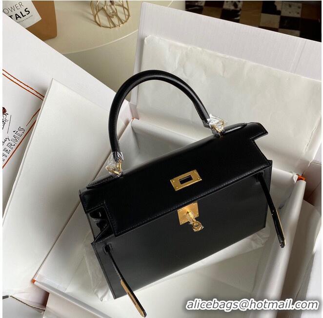 Top Grade Hermes Kelly 28cm Shoulder Bags Smooth Leather KL28 Black