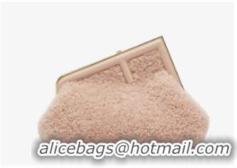 Top Quality FENDI FIRST SMALL Pink sheepskin bag 8BP129AH