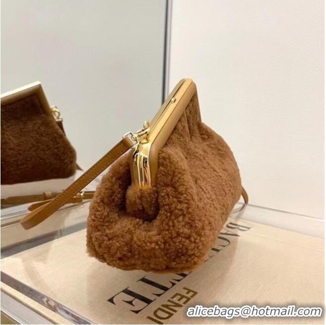 Best Price FENDI FIRST SMALL brown sheepskin bag 8BP129AH