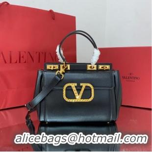 Promotional Price VALENTINO calf leather handbag V0754 BLACK