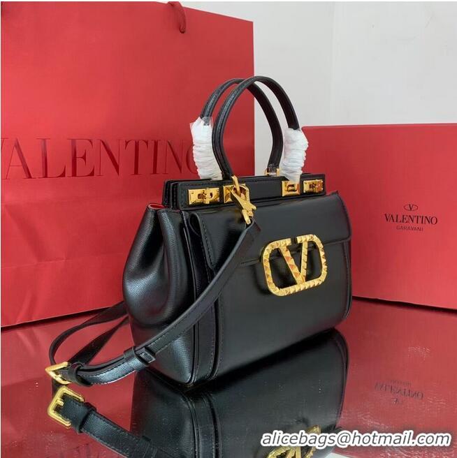 Promotional Price VALENTINO calf leather handbag V0754 BLACK