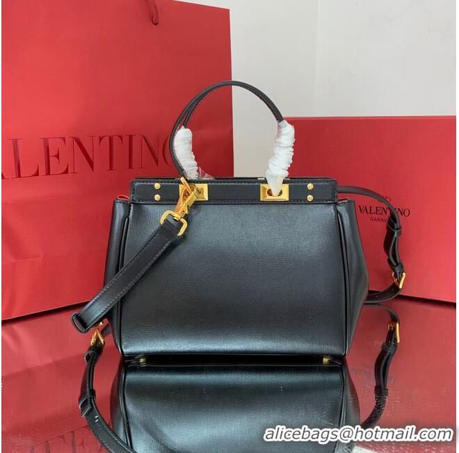 Promotional Price VALENTINO calf leather handbag V0754 BLACK