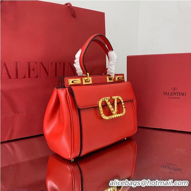 Market Sells VALENTINO calf leather handbag V0754 Red