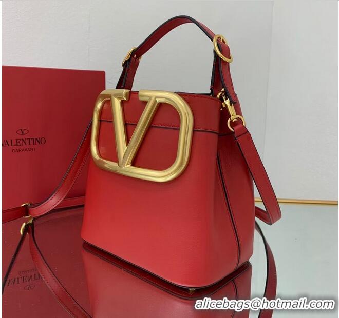 Market Sells VALENTINO calf leather handbag V0754 Red