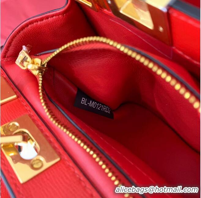 Market Sells VALENTINO calf leather handbag V0754 Red