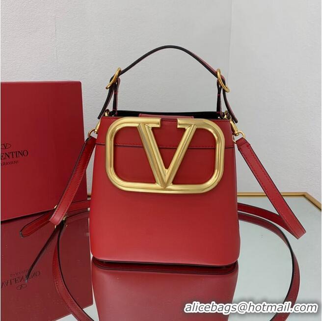 Market Sells VALENTINO calf leather handbag V0754 Red