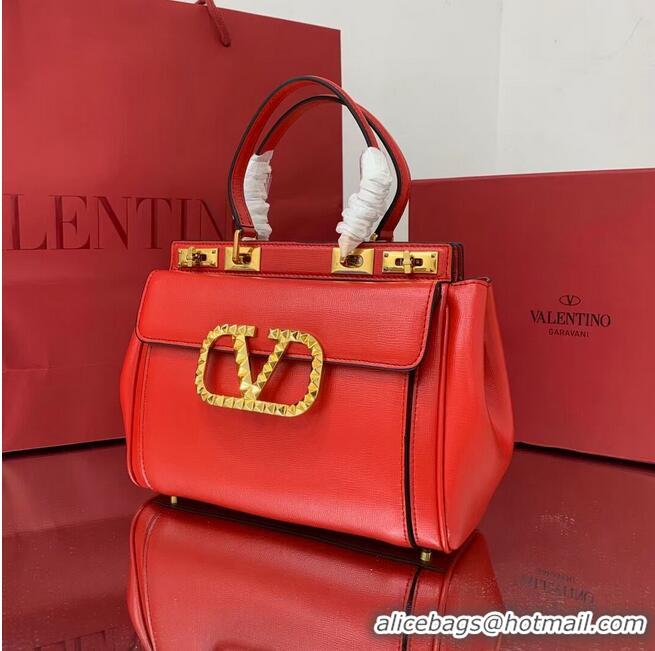 Market Sells VALENTINO calf leather handbag V0754 Red