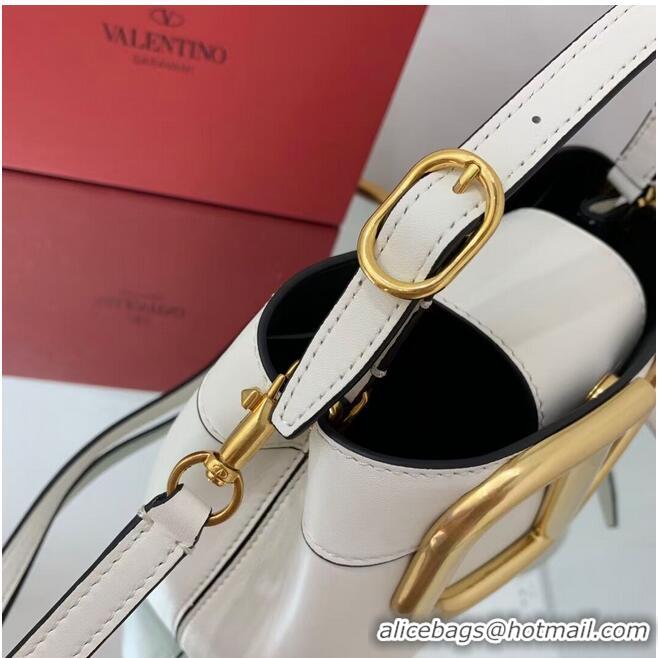 Top Grade VALENTINO calf leather handbag V0754 white