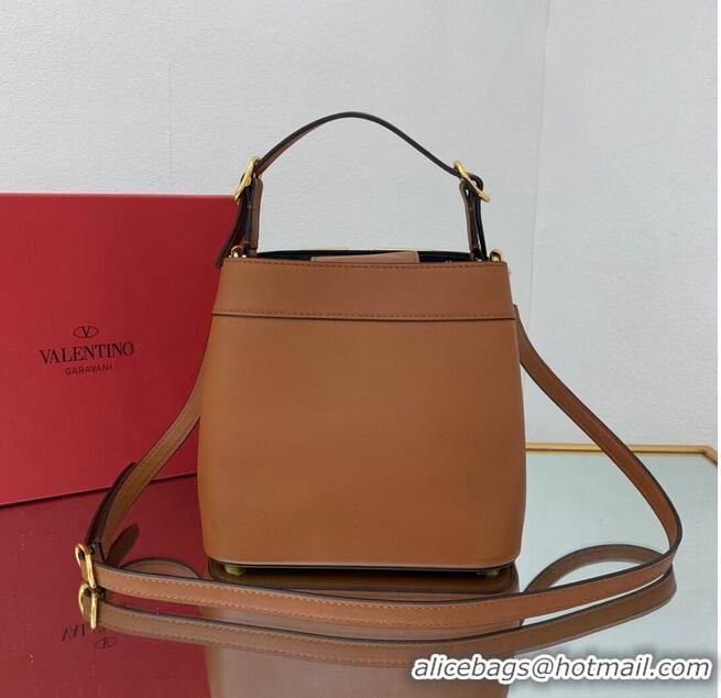 Famous Brand VALENTINO calf leather handbag V0754 brown