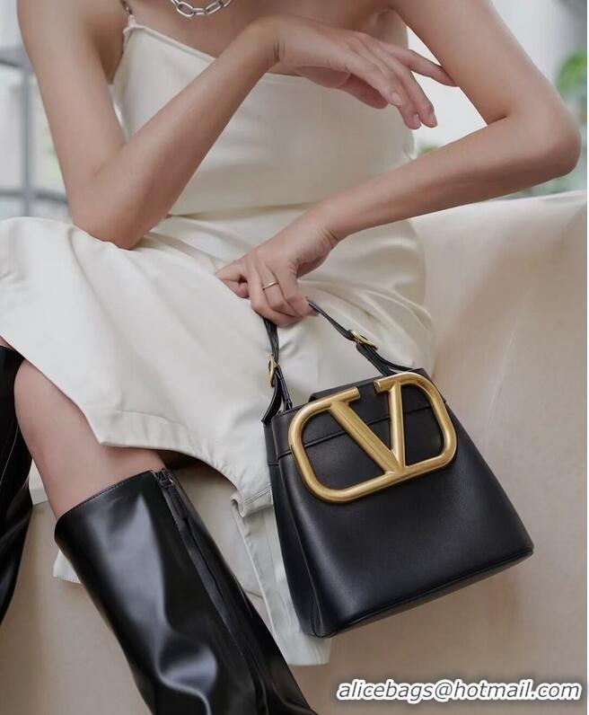 Grade Quality VALENTINO calf leather handbag V0754 black