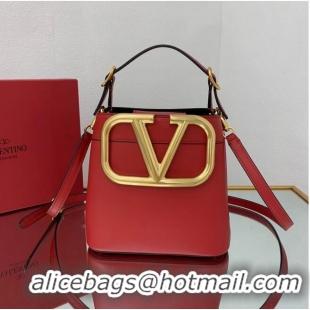 Buy Discount VALENTINO calf leather handbag V0754 red