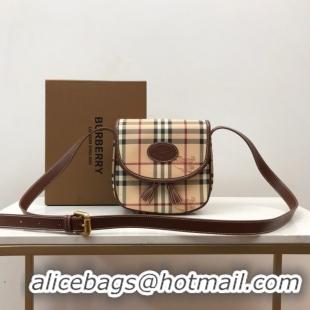 Feminine BurBerry Leather Shoulder Bag 80113 Wheat