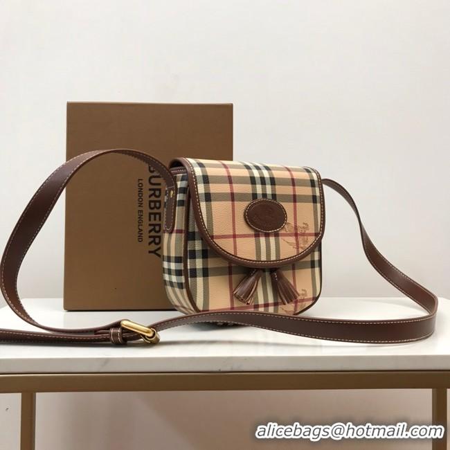 Feminine BurBerry Leather Shoulder Bag 80113 Wheat